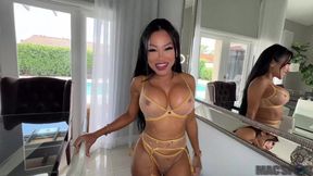 Busty Asian CJ Miles gets rough fucked upside down by JMac