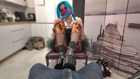 MIX - Jinx Rubs Your Penis In Jeans With Her Black High Hells Shoes