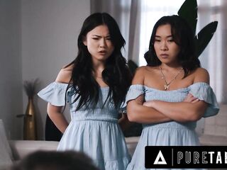 PURE TABOO Asian Stepsisters Lulu Chu & Kimmy Kimm Fulfill Their Stepdad's Doppelganger Fantasy
