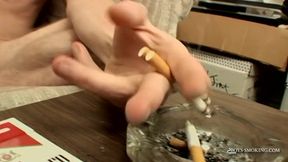 Gay teen Wets His Cigar With The Tip Of His Dick