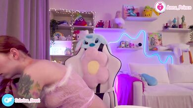Naughty Teen With Tattoos And Red Hair Unboxes New Wigs Being Naughty And Horny