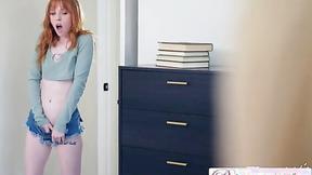 ”Ginger nympho Madi Collins caught Stepbrother & gets turned on!”