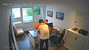 Office tryst &mdash;  getting buckwild on the desk &mdash;  her boss's pole in a precarious place