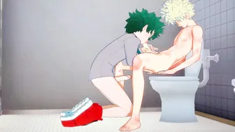 MHA Yaoi Midoriya and Bakugou Hardcore Anal Creampie