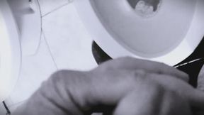 POV Bathroom Session: Urinal Pissing to Hard Stroking & Messy Load