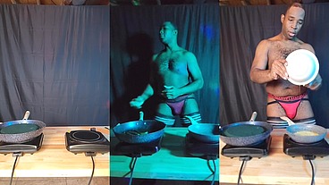 FootballJock Makes Breakfast While Dancing In Sexy Lingerie