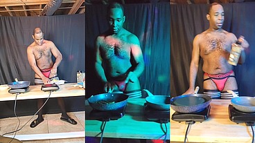 FootballJock Makes Breakfast While Dancing In Sexy Lingerie