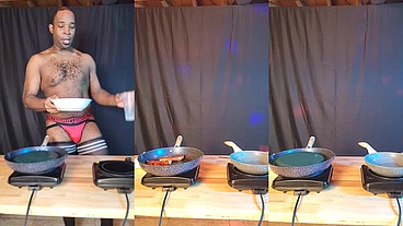 FootballJock Makes Breakfast While Dancing In Sexy Lingerie