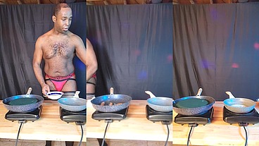 FootballJock Makes Breakfast While Dancing In Sexy Lingerie