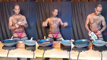 FootballJock Makes Breakfast While Dancing In Sexy Lingerie