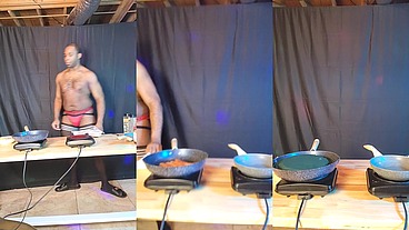 FootballJock Makes Breakfast While Dancing In Sexy Lingerie