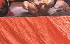 Dirty Stranger Walks by Watching This Slut Slip Dildo Inside