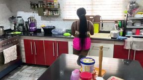 Black Hardcore Sex in the Kitchen with Big Penis&#x1F32D; and Massive Tits African Nemi