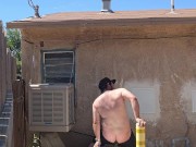 Public dildo riding in my back yard