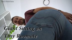 Giant Sitting on Tiny Roommate - Crushed and Flattened by my Butt 1080p