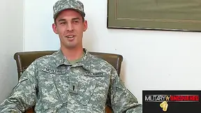 Military: Soldier Jacks Off And Shoots His Load Over His Head