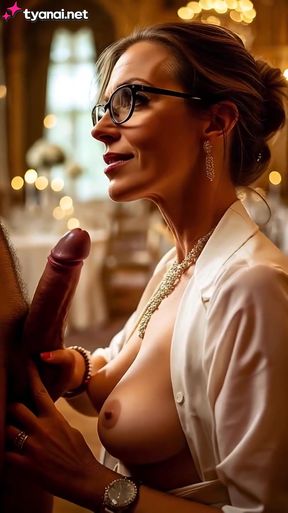 Professional blonde teen with big tits and a cute AI-generated big