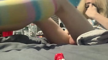 Dildo orgasm with cumshot