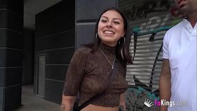 Amateur Spanish brunette Latina gets caught having public sex in an