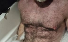 Hairy Muscle Bear Jerk off in Tub
