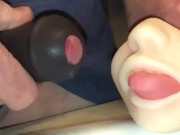 Just me having fun with my FTM Transgender STP device, Pissing & Cumming into my oral stroker device