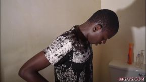 Muscular Young African Shower Jacking