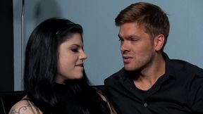 Hot brunette babe with big boobs gets fucked in the office