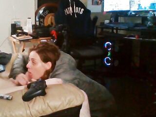 Heather Kane Milks in College Dorm wearing Gray Northface!