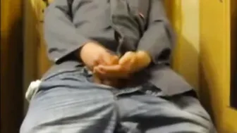 Daddy strokes his uncut cock in amateur solo session
