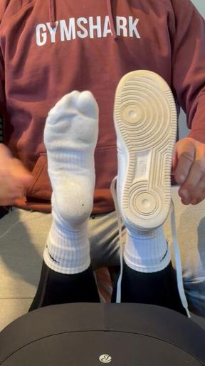 Stinky Sweaty Gym Nike Sock Tickler with Laughing