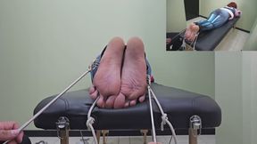 Cosplay tickling: Uraraka wrecked facing down (multicamera Feet-Body)