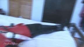 Bound Orgasms in Red Rubber Catsuit 2 480p mp4