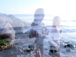 Angie Kiss: Pornstar Small Redhead Angie Kiss Removing Garments on the Beach