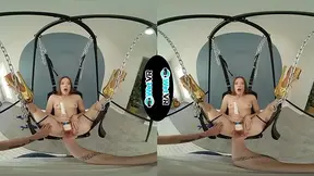 Unbelievable Swing Action with Petite Brunette Stunner