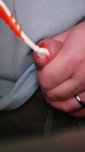 Jayq - 20241231 - Insertion Toothbrush Steel Rod Silicone Screw with Cumshot