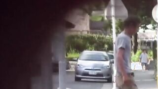 Japanese babe taped peeing in public by voyeur