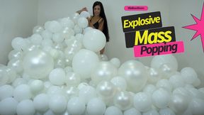 Lily’s White Wall of Pops – An Epic Mass Balloon Destruction