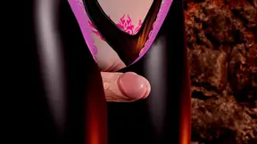 Succubus with huge tits in oil seduces with a thighjob, then fucks in doggy style POV