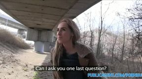 Amateur Long haired blonde fuckoing in public