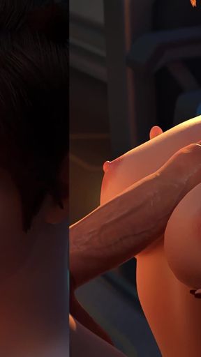 Tracer Beach Blowjob and Condom Fuck & Wild Anal Riding and Titfuck Cumshot - 3D Overwatch Animation