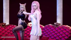 [MMD] Chaness - SeSeSe Sexy Hot Striptease Ahri Seraphine League of Legends KDA Uncensored Hentai