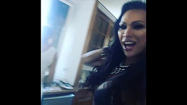 Mature ts woman fucking clients and masturbating her big cock