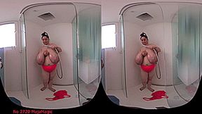 VR180 3D - Preparing for the Summer Season - Alice in a hot red Bikini (Clip No 2720 - Full HD mp4 version)