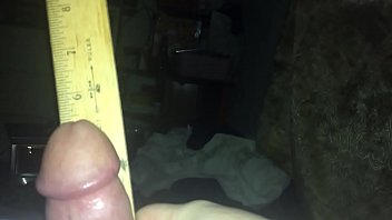 I measure &amp_ jerk my 6 inch cock.