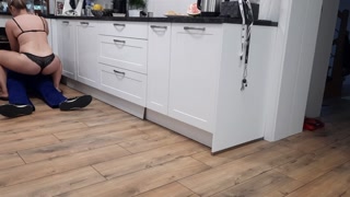 Horny cheating Wife fucks the Plumber - Cuckold Husband clean up creampie