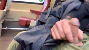 Jerking off on the train and cumming in public