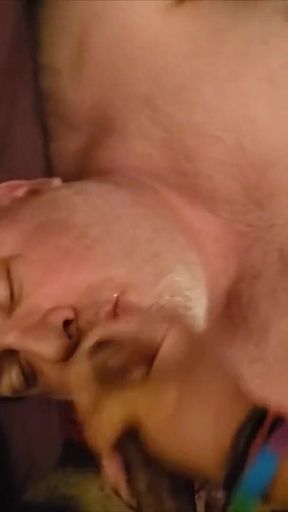 Cum Fountain! BBC Gives Bear Huge Facial and He Jerks off