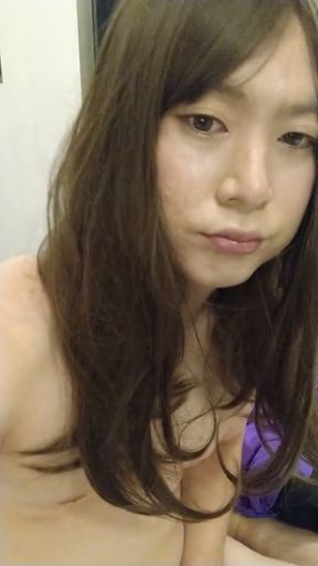 Japanese cd masturbate with purple body suit   Clip 3