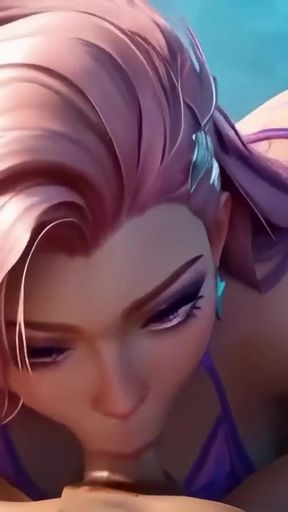 Key moment from &quot;League of Legends Seraphine cosplay Breast Play, POV Blowjob, and Side Missionary Tease&quot;