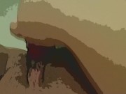 8 in dildo in bath cartoonized